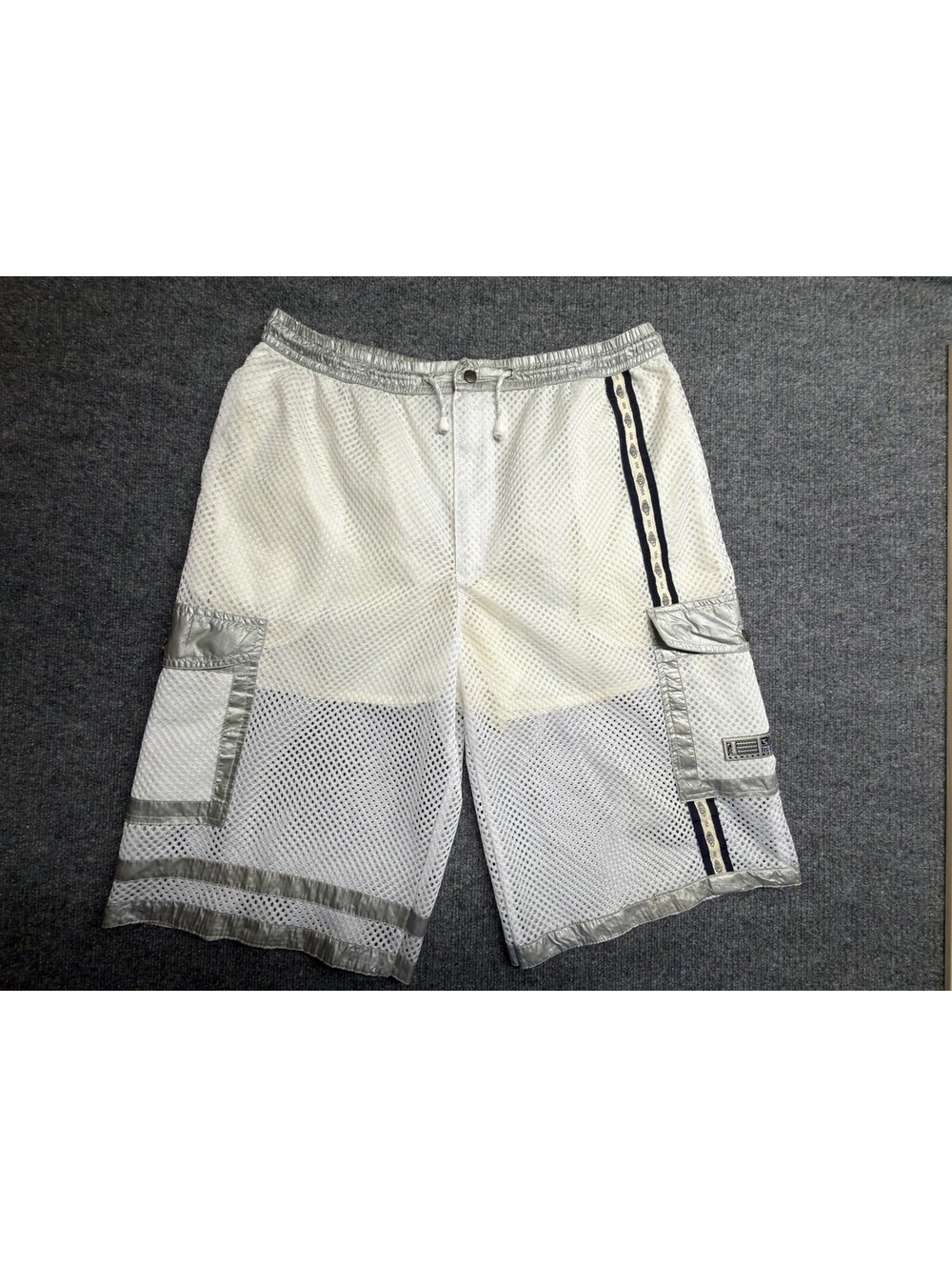 Vintage Trust USA 90’s Lined Windbreaker Shorts Mesh Fishnet Raver Cyber Y2K